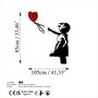 Wallity Banksy - 13-1 Escultura de pared metálica roja y negra